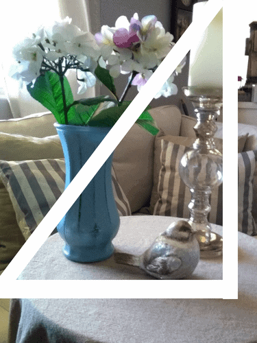 A Beautiful Vignette. Groiping of a vase, candlestick, and a glass bird #Vignette #falldecor